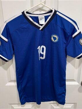 BOSNIA AND HERZEGOVINA 2014/2015 HOME FOOTBALL SHIRT ADIDAS Boys Medium 19 VISCA